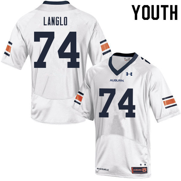 Youth #74 Garner Langlo Auburn Tigers College Football Jerseys Sale-White